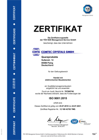 Abbildung Zertifikat in deutsch